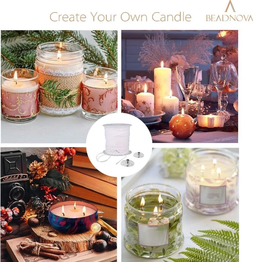 Hilo para Velas Trenzado Algodón 200FT con Clips 300 Pcs miniatura 5