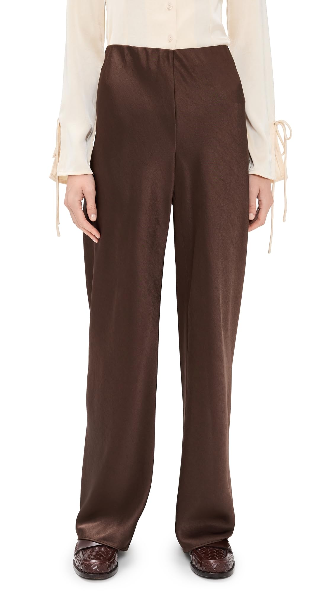Vince Womens High Waist Fluid Satin Bias Pants