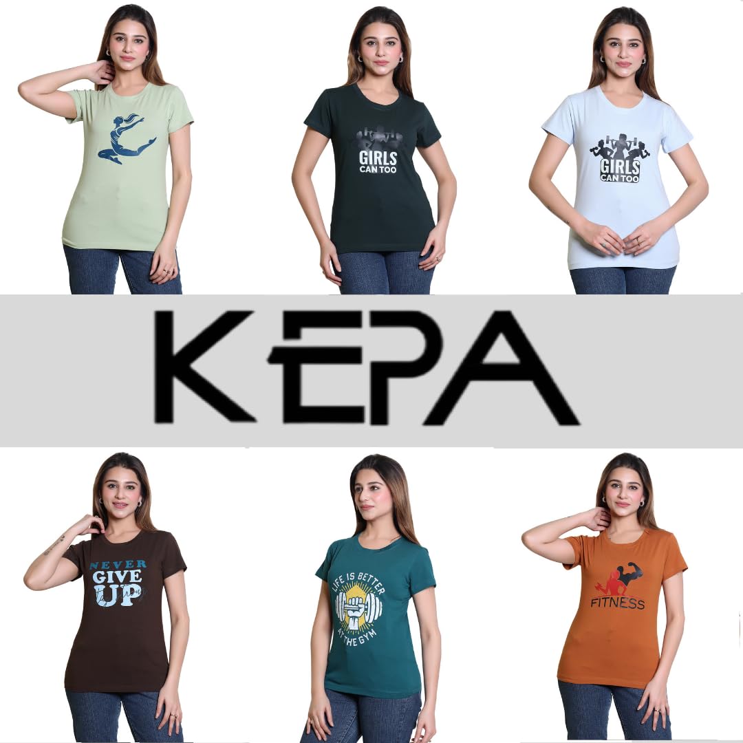 Kepa Gym Combo Tshirt for Women Workout Breathable & Moisture-Wicking -Gym Clothes for Women for Indian Ladies - Stylish & Versatile with Durable, Odor-Resistant FabricBGRNPCOCK_L 2