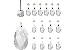 15Pcs Clear Teardrop Crystal Chandelier Drops