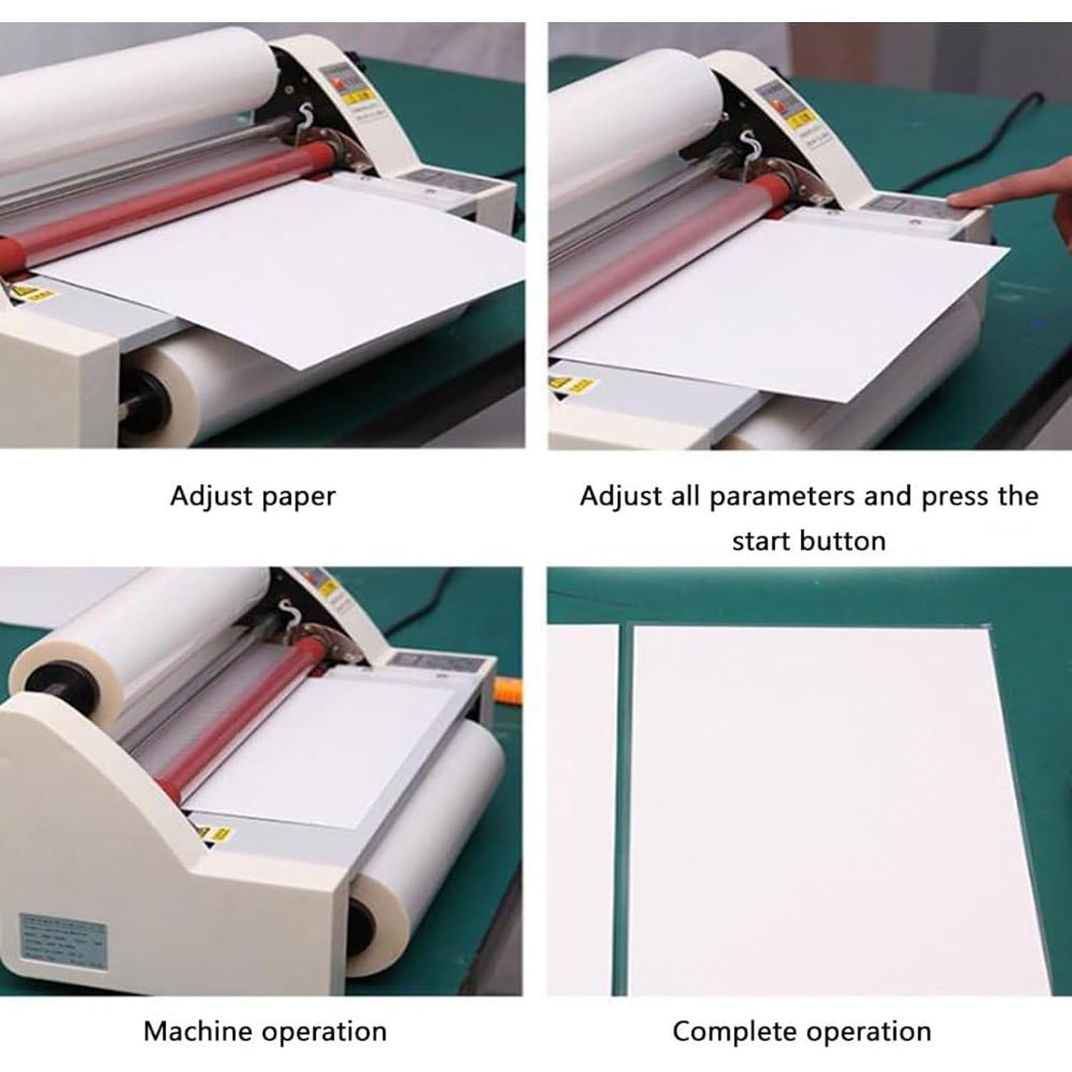 Laminator 350mm, Laminator Na Zimno, Jedno- I Dwustronny Laminator Na Zimno Do Papieru, Kartonu, Forniru, Folii Pvc, WyśWietlacz Cyfrowy I Zabezpieczenie BezpieczeńStwa