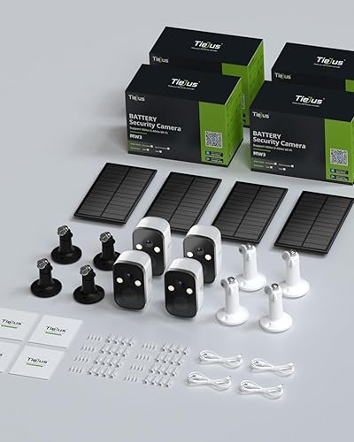 Miniatura 9 de Cámaras de seguridad solar 2K 5G inalámbricas para exteriores, paquete de 4 cámaras solares para seguridad del hogar con visión nocturna a todo