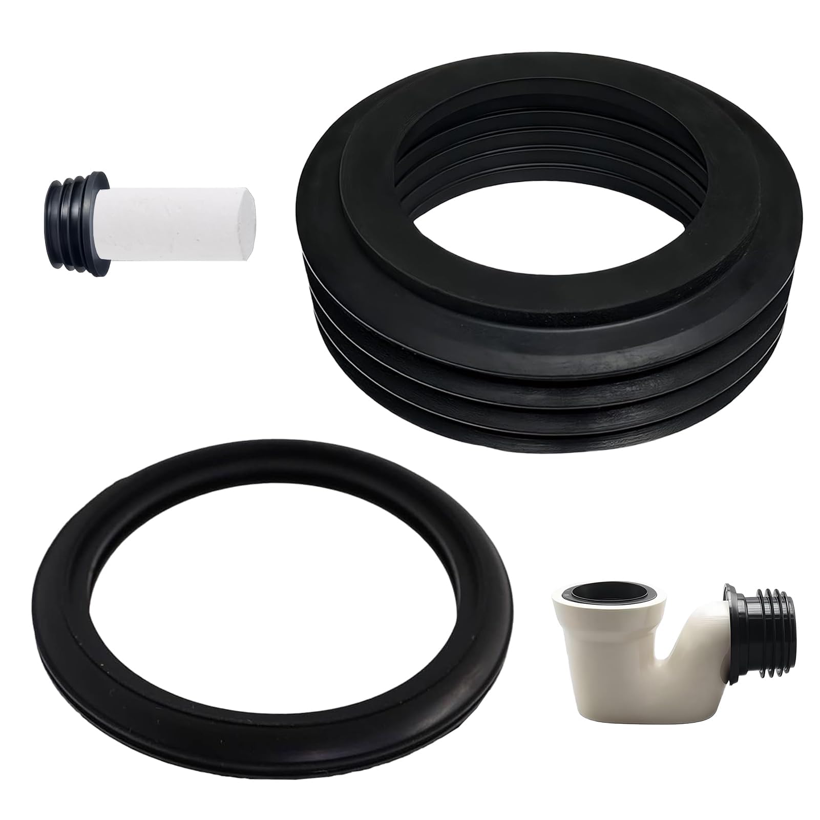 2 Piezas Juntas de Tubería para Geberit, Junta para Tubo de Descarga (Ø 55/42 mm), Junta de Manguito (Ø 36-45/60 mm), Compatible con Tubo de Descarga Oculto Geberit DN40/45mm, Modelos 362.771.00.1