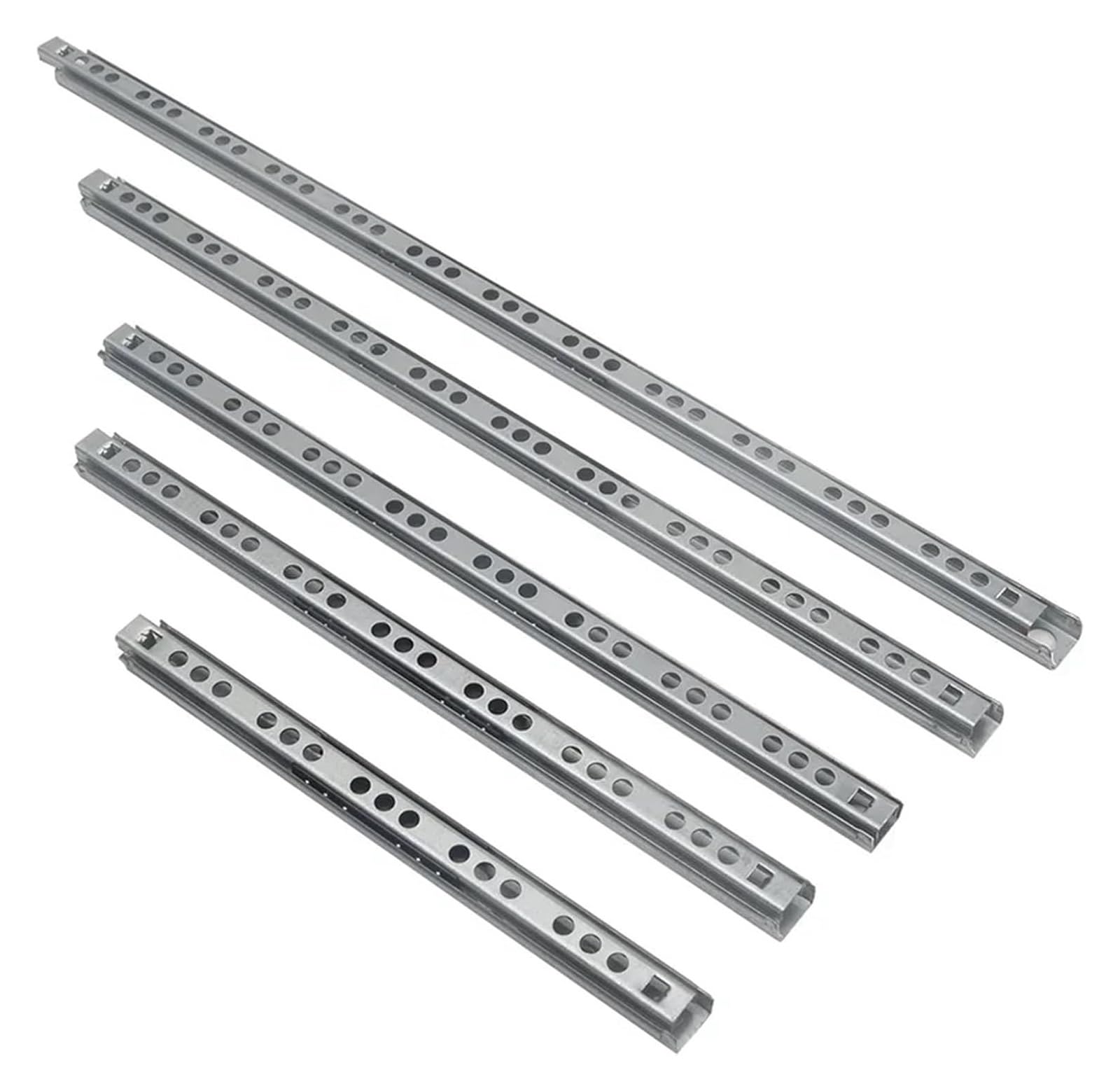 Guías para cajones, Gabinete de cocina plateado 2 secciones, 17 mm ancho, 182-406(342mm)
