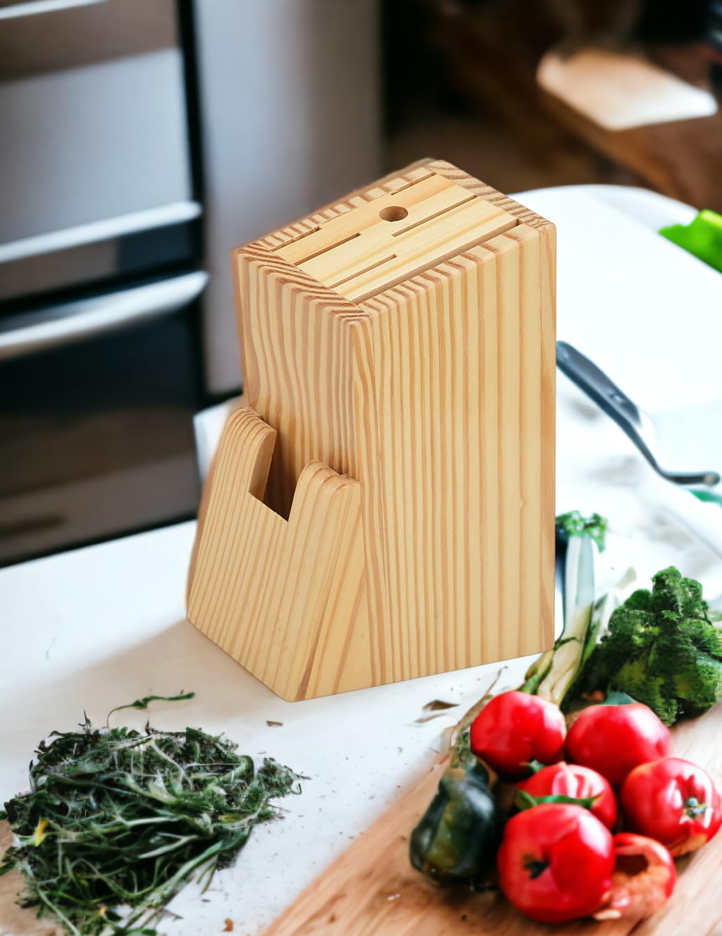 Wooden Knife Stand/Holder with 6 Universal Knife Slot, 1 Sharpener Rod & Scissor Slot Each- Knife Holder for Kitchen SWH (B0CPFT39XJ) Amazon Price History, Amazon Price Tracker