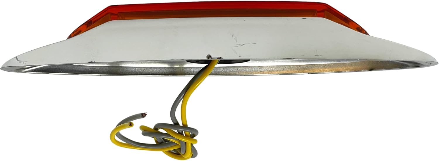 [Qty 2] [12-LED AMBER] [6.7" x 2.2"] Side Marker Amber Light with Chrome Bezel, Universal LED Clearance Markers for Truck Trailer Boat ATV Marine Marker lights 12V High Brightness Side Marker Lights