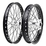 Tusk Impact Complete Front and Rear Wheel 1.60 x 21/2.15 x 18 Black Rim/Black Spoke/White Hub For Honda CRF450RX 2017-2023