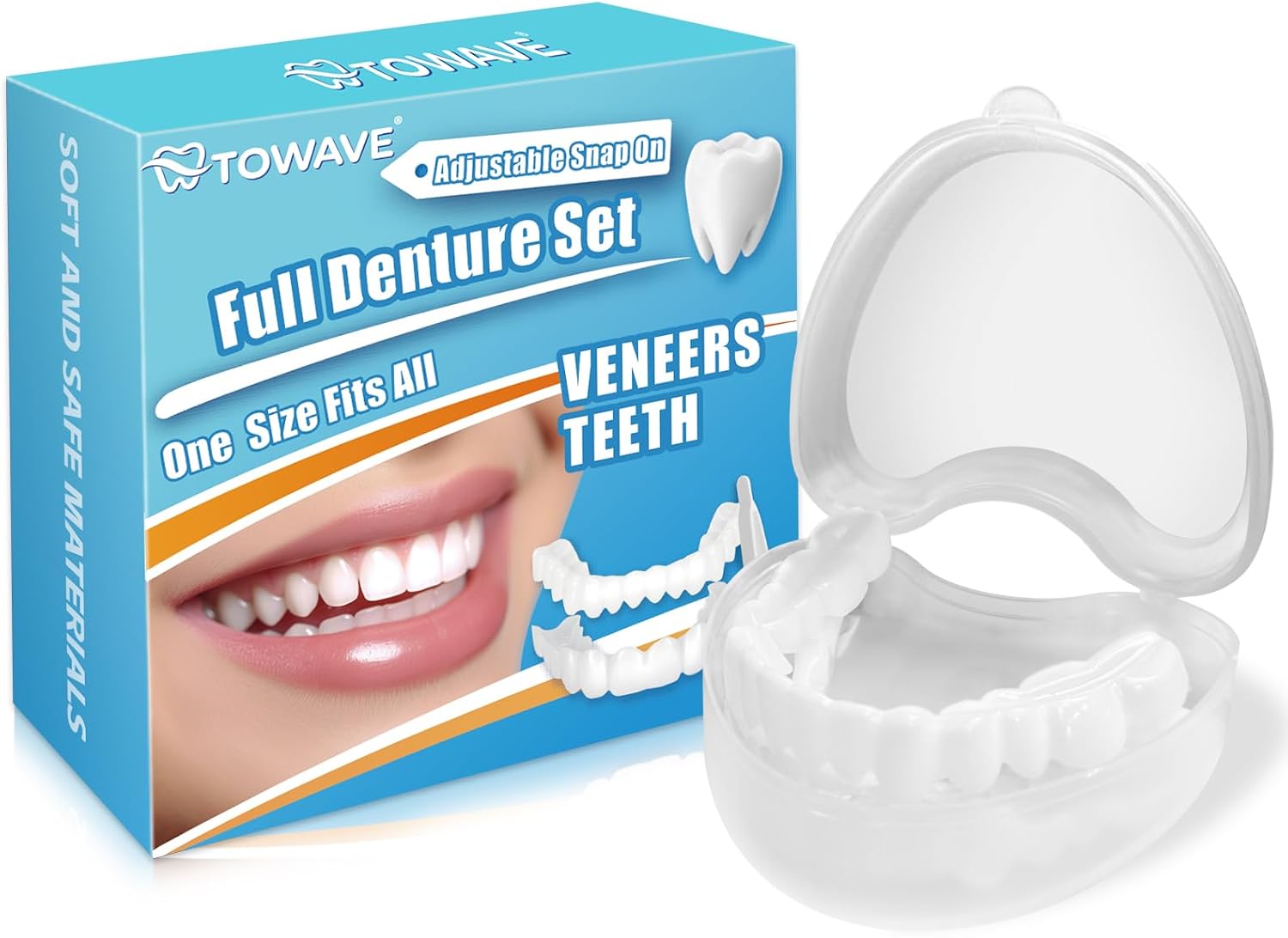 Veneers Teeth for Women and Men, Tooth Replacement Kit, Nature and Comfortable (1 Count (Pack of 2))