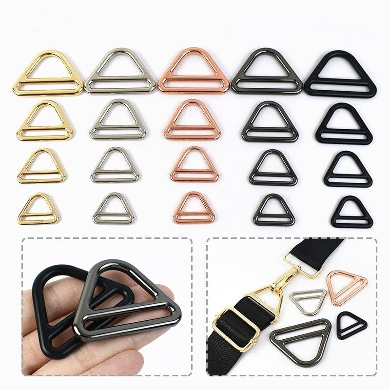 Hebillas ajustables de conductor de metal, 5 unidades, 25 50 mm, de metal, Tri-Glide, con hebilla triangular