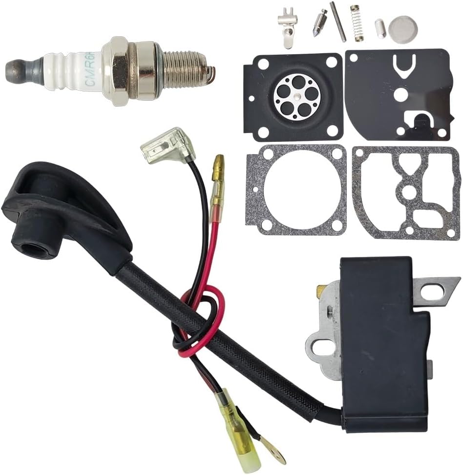 Ignition Coil Carburetor Repair Spark Plug Kit Fit for HS81 HS81R HS81T HS86 HS86R Replacement OEM 4237 400 1302