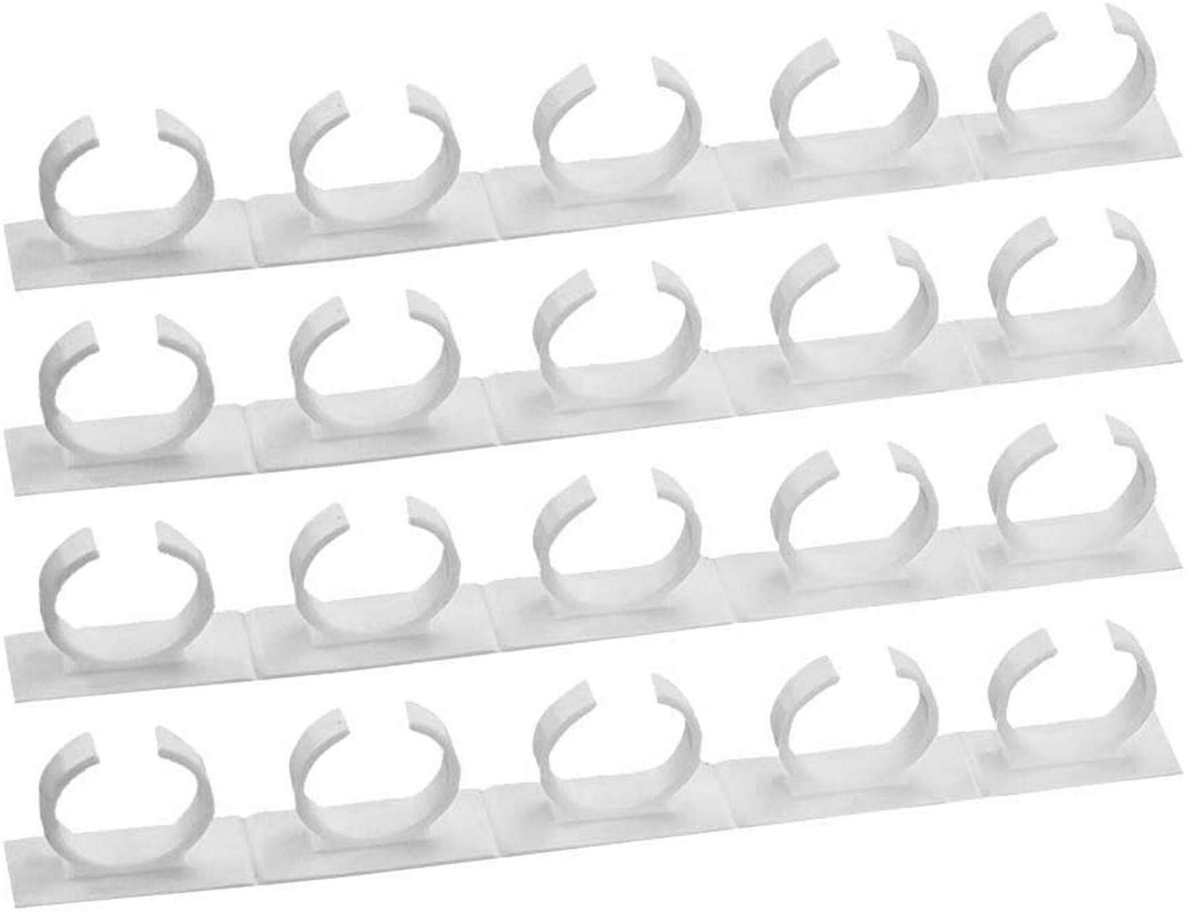 Spice Gripper Clip, 4 Pcs 20-Clips Kitchen Spice Jar Rack Seasoning Jar Storage Holder Cupboard Door Cabinet, Wall Mounted Gripper Strips for Kitchen Seasoning Jars - White