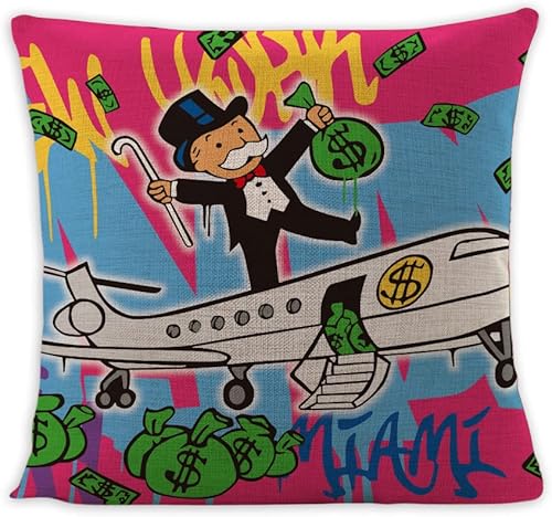 ANAFE Fundas de almohada de lino de 18 x 18 pulgadas fundas de almohada para decoración de dormitorio universitario cueva de hombre fiestas regalo