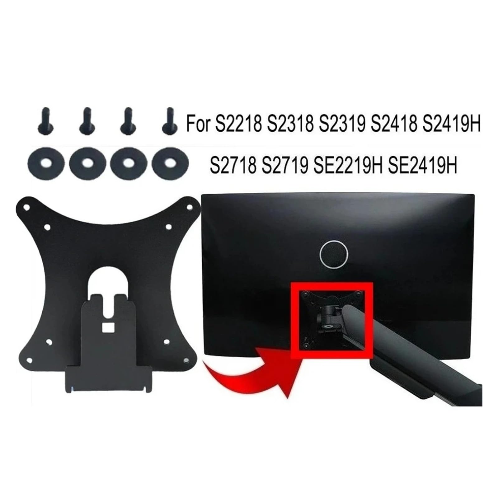 Adaptador De Montaje En Pared VESA, Compatible Con Dell, S2218 S2318 S2319 S2418 S2419H S2718 S2719 SE2219H SE2419H Soportes De Soporte For Monitor Accesorios De Soporte