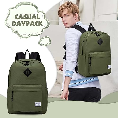 Miniatura 6 de Kasqo Mochila para mujeres y hombres, mochila clásica ligera y resistente al agua para adolescentes, niñas, niños, mochila informal de viaje escolar