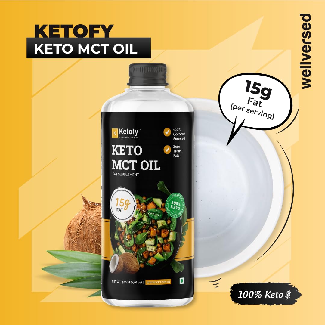 Ketofy - Keto MCT Oil (500ml) | Sourced from Pure Coconut | Enriched with C8 and C10 MCT Oil | For Weight Management, Instant Energy, and Intense Focus | Keto MCT Oil for Bulletproof Coffee - Image 8 thumbnail