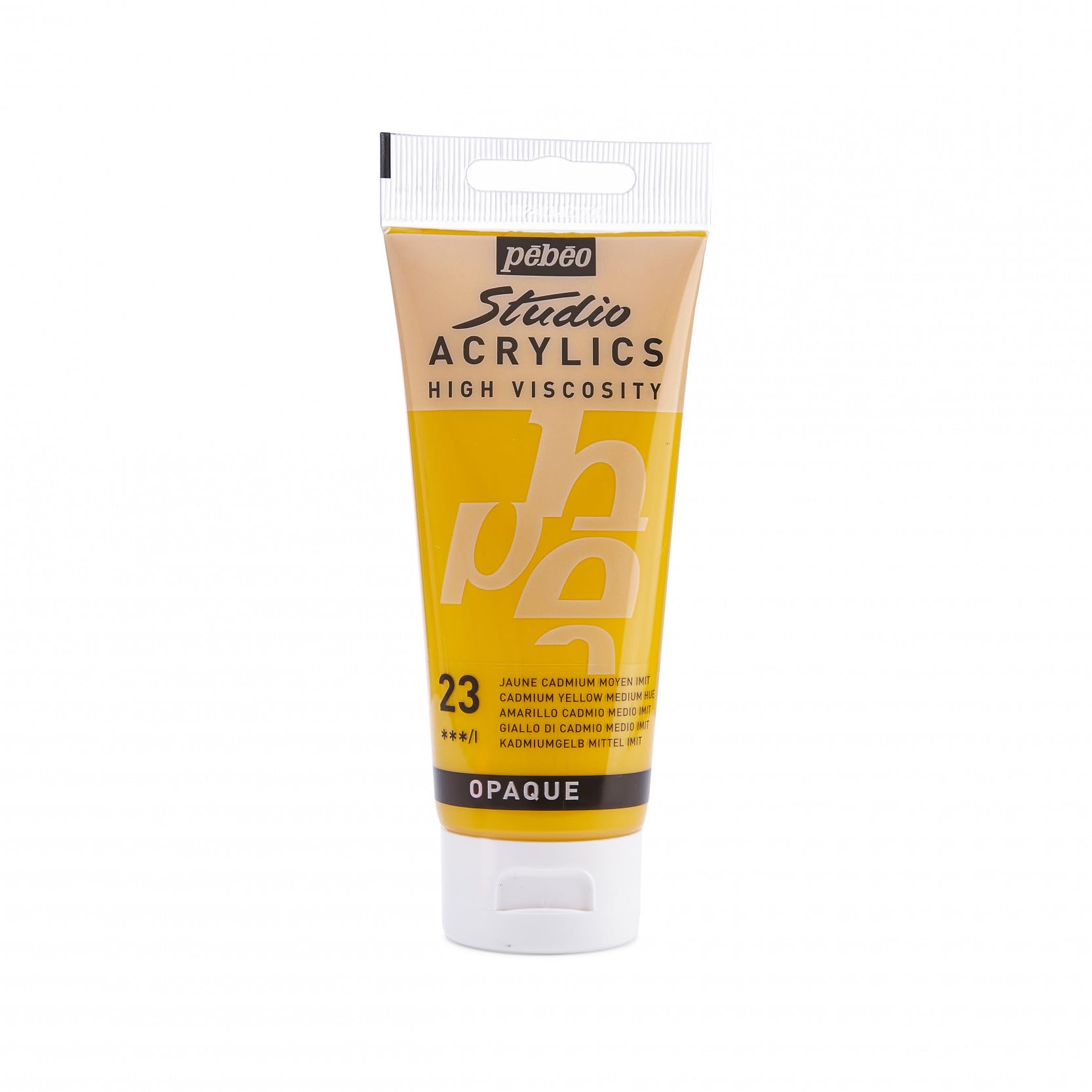 Pebeo Medium Cadmium Yellow Hue Pébéo 831-023 - Studio Acrylics Fine Acrylic - Yellow Acrylic - 100 Ml(Packaging May Vary)
