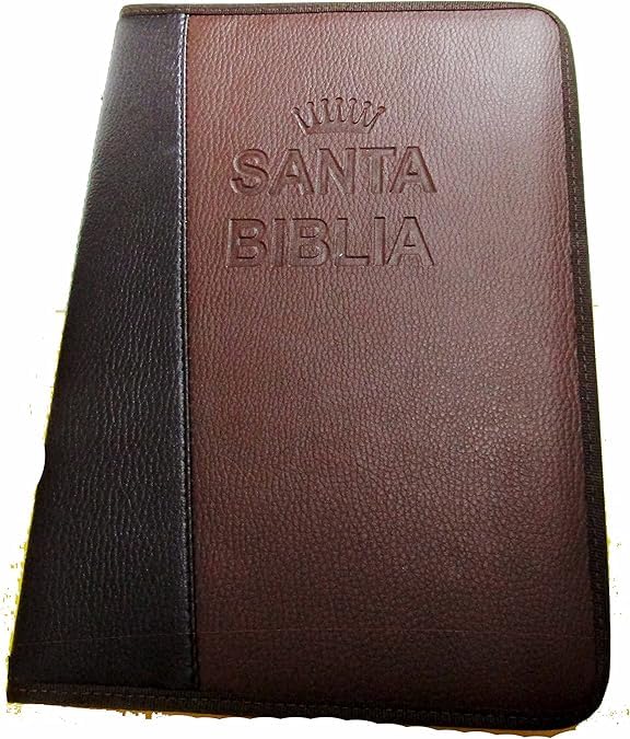 Biblia RV 1960 lettre super géante édition espagnole couverture cuir marron
