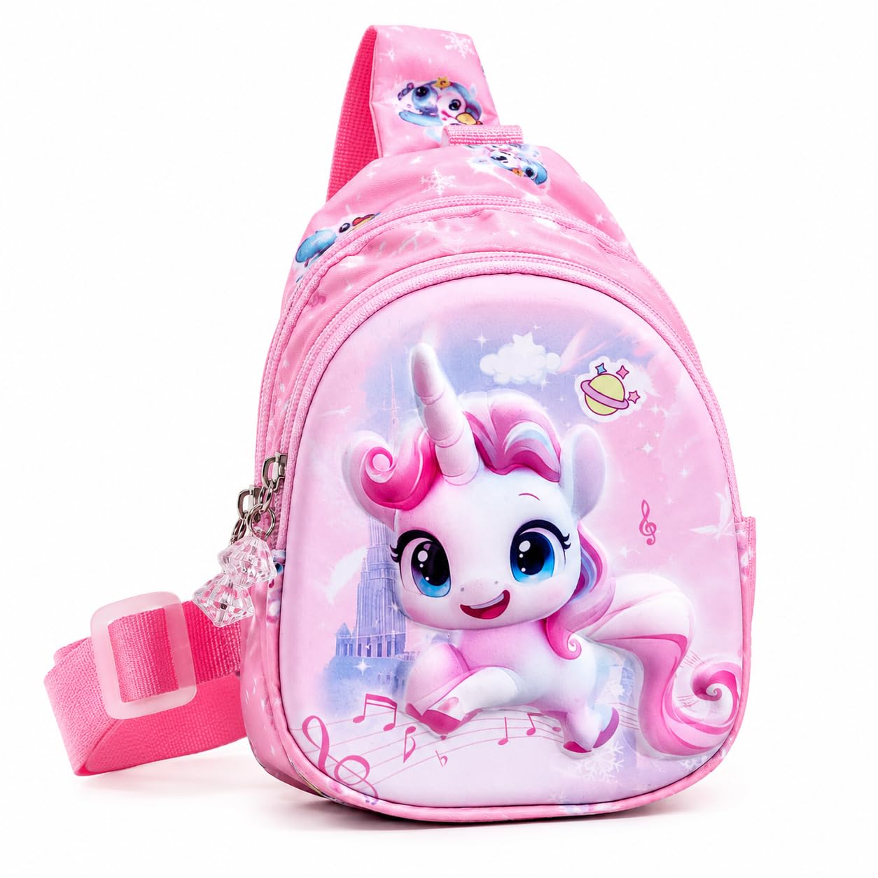 Kids Printed Mini Sling Bag for Boys & Girls | Style Crossbody Shoulder Bag | Lightweight Adjustable Travel Chest Bag-image-32