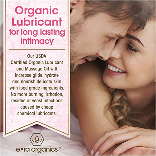 Organic Personal Lubricant & Massage Oil – Natural Lube for Men and Women with Extra Nourishing, Hydrating, Soothing Ingredients. Edible, Non Toxic, Paraben Free Formula Era-Organics