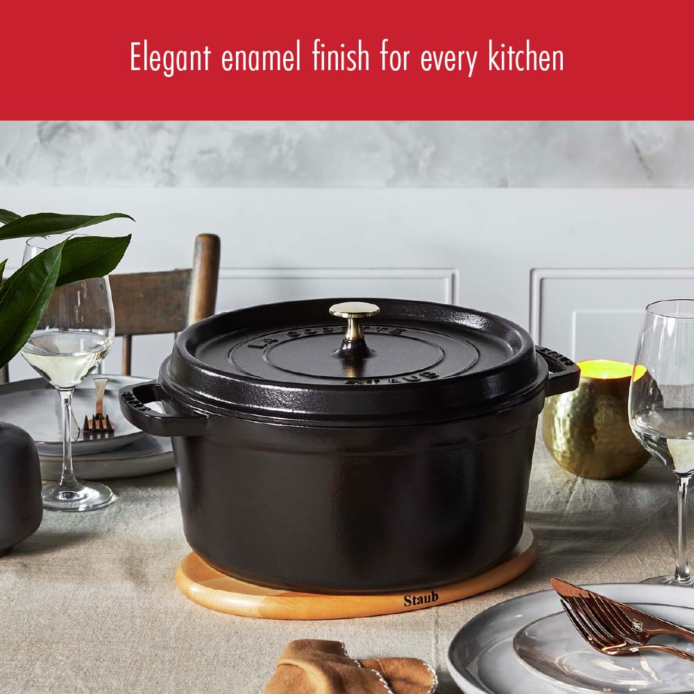 STAUB La Cocotte 7-Quart Cast Iron Round Cocotte, 6.75 L, Made in