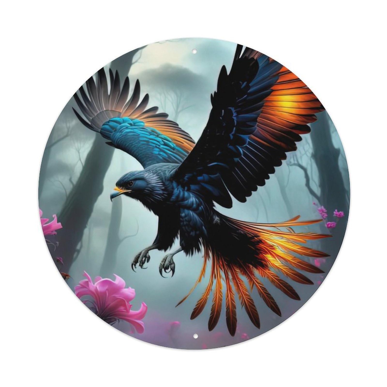Animal Artwork Flying Eagle Vintage Metal Tin Sign Plaque Wall Decor for Cafe, Club Bar, Office, Garden Metal Poster 8x8Inch