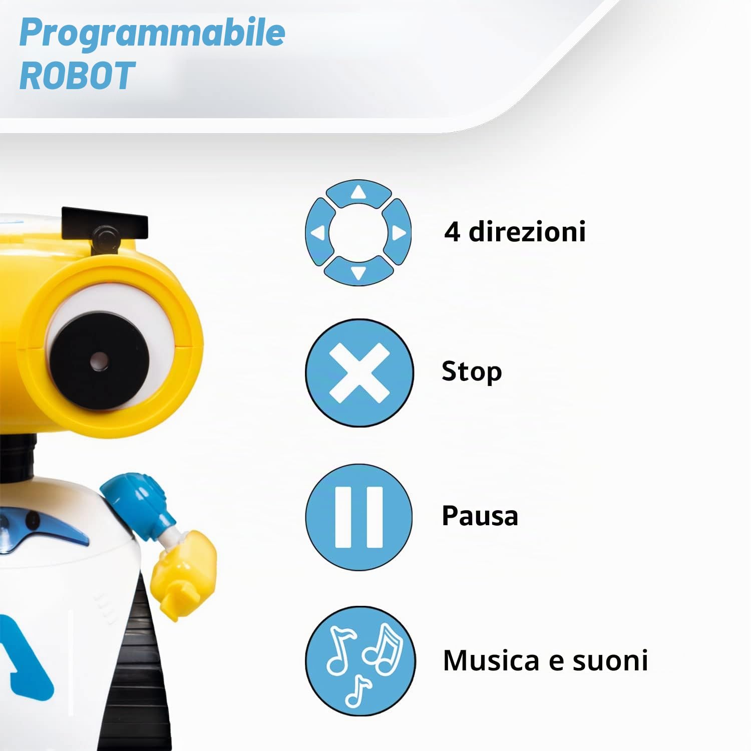 Xtrem Bots - Andy | Robot Bambini | Robot Giocattolo | Robots Per Bambini Dai 4 Anni In Su | Programmabile 30 Azioni | STEM | Regalo Bambino 4 Anni O Piú