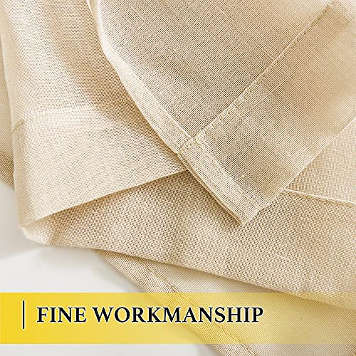 Nicetown Tricia Window Door Curtains - Faux Linen Sheer Door Shade Light Filtering Tie Up Curtain For Kitchen/Patio Door/Living Room/Thanksgiving, 1 Piece, W26 X L70 Inches, Beige #TOP5