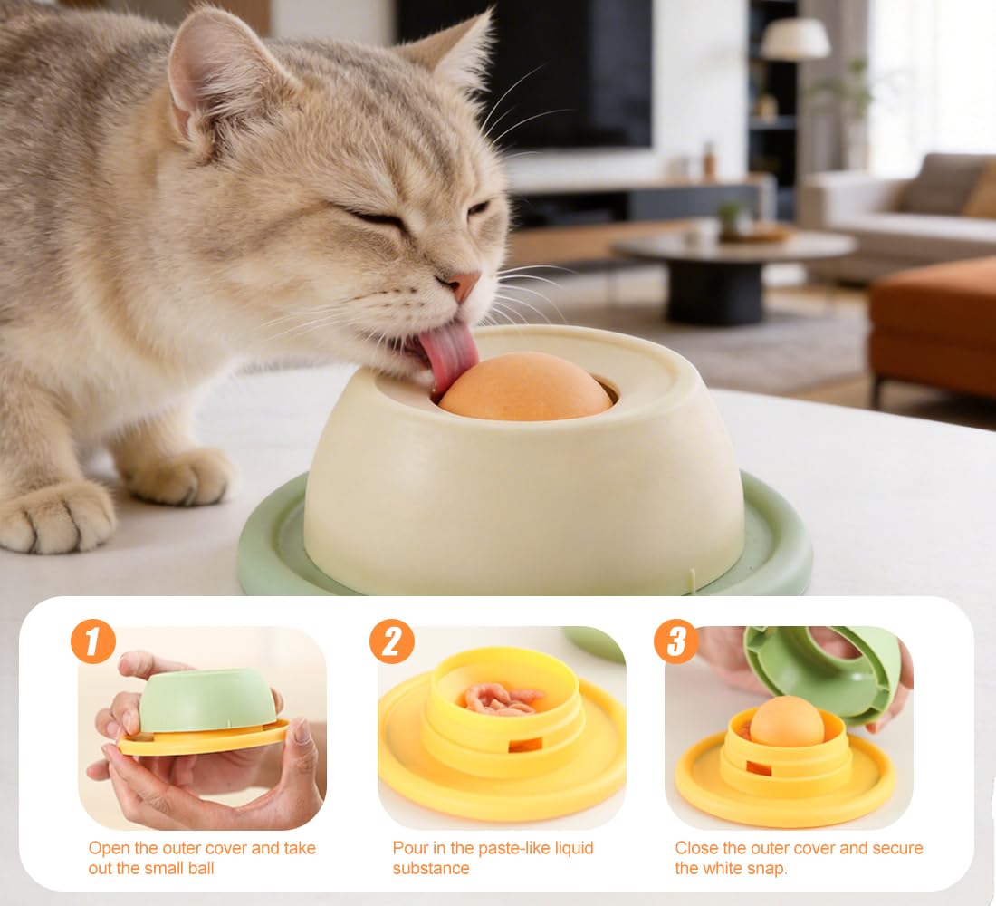 Juguete Interactivo para Perros y Gatos, Comedero Antideslizante para Aliviar la Ansiedad, Promover una Alimentación Saludable y Estimular Mentalmente a Mascotas Pequeñas y Medianas (Amarillo) — view 5