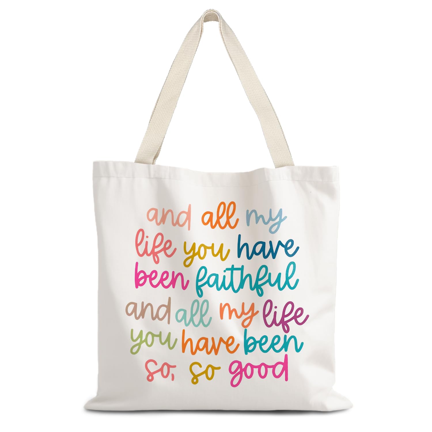 Luvadian All My Life You Have Been Faithful Christian Bible Verse Tote Bag, Religious & Bible Verse Gifts for Women, Reusable Grocery Bags