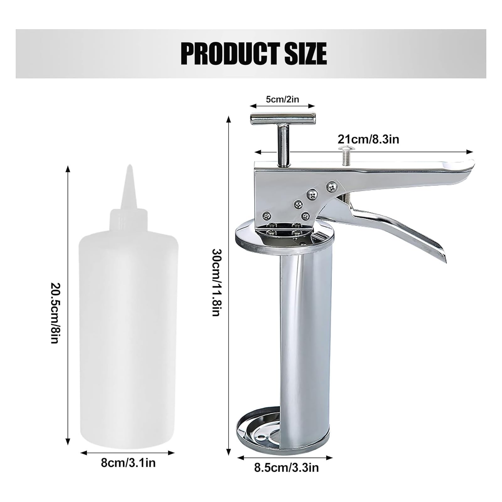 Dispenser Per Condimenti Per Insalata Con Pistola Per Salsa Di Hamburger In Acciaio Inossidabile Con 2 Bottiglie Di Dispenser Per Salsa Da 650 Ml Dispensazione Quantitativa Per Insalata Di Ketchup Cu