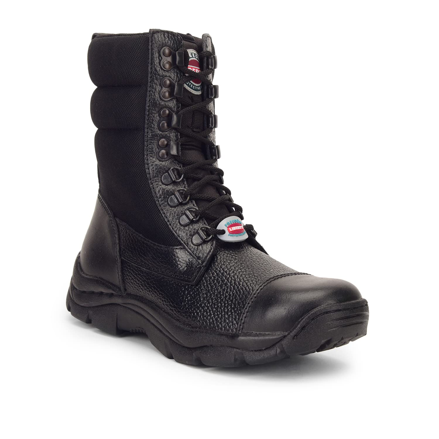 Liberty PARACOM-01 Lacing Safety Shoes for Men with Rubber Sole | High Ankle Lightweight Leather Boot | Anti-Skid | Inside Zip for Easy Wear | Removable Insole | Comfortable & Breathable (5 UK-Black) (B08VWLGGXJ) Amazon Price History, Amazon Price Tracker