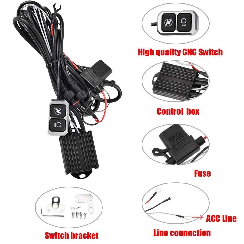 Dirt Bike przednie światła 100W motocykl LED lekki reflektor motocyklowe światła przeciwmgielne Led lampa do jazdy reflektor dwukolorowy Farol Moto Dziennej Dla