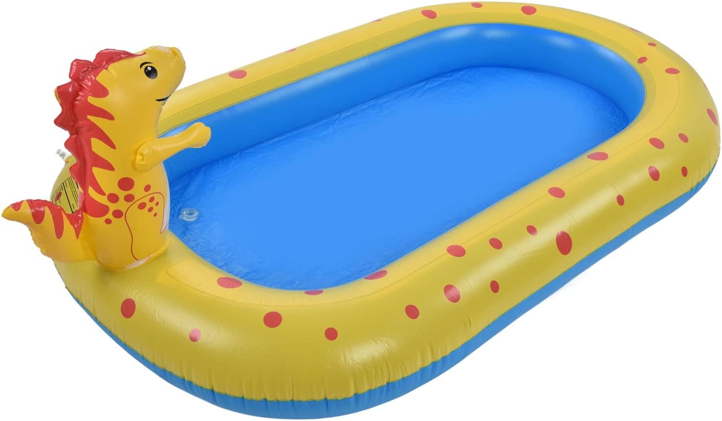 Piscina Inflable, Piscina con Aspersores de Dinosaurios, Piscina Infantil Portátil con 2 Sistemas de Pulverización, Piscina de Riego Multiusos, Piscina de Bolas de Juguete Bañera