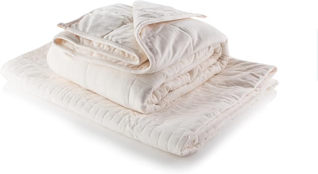 Minky Luxury Weighted Blanket | Cream | Removable Washable Cover | Heavyweight Blanket for Anxiety Stress | 7kg 190x137cm