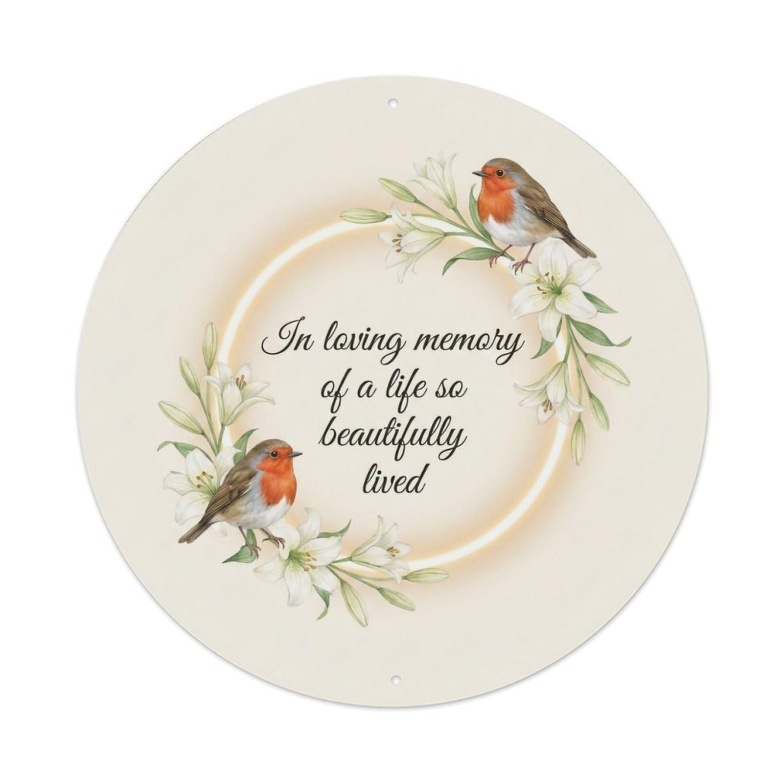 European Robin Garden Sign Heaven Love Memorial Metal Tin Sign