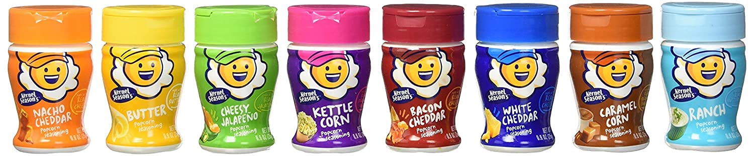Kernel Seasons Kernel Season's Mini słoiki z przyprawami do popcornu, 25 g (opakowanie 8 szt.)