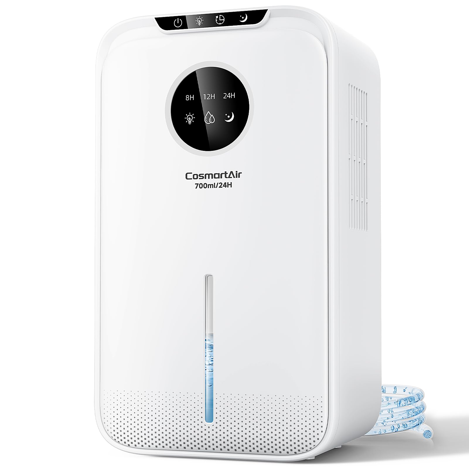 Deshumidificador, 2.5L, Deshumificadores de Humedad Eléctrico, Temporizador 24H, con Pantalla LCD, Auto Apagado, 7 Luces de Colores, 700ML/día Ideal para Apartamento, Baño