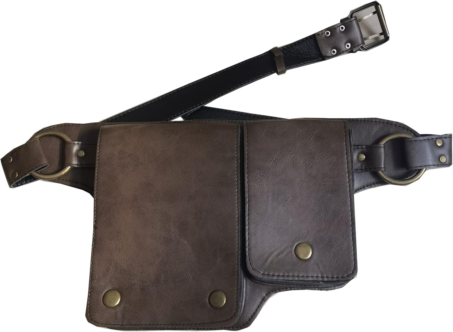 Resnan Leather Waist Pack Drop Leg Bag Unisex Belt Multi-Purpose Outdoor Sports Tactical Cycling Riding Hiking Camping Pouch (Khaki)