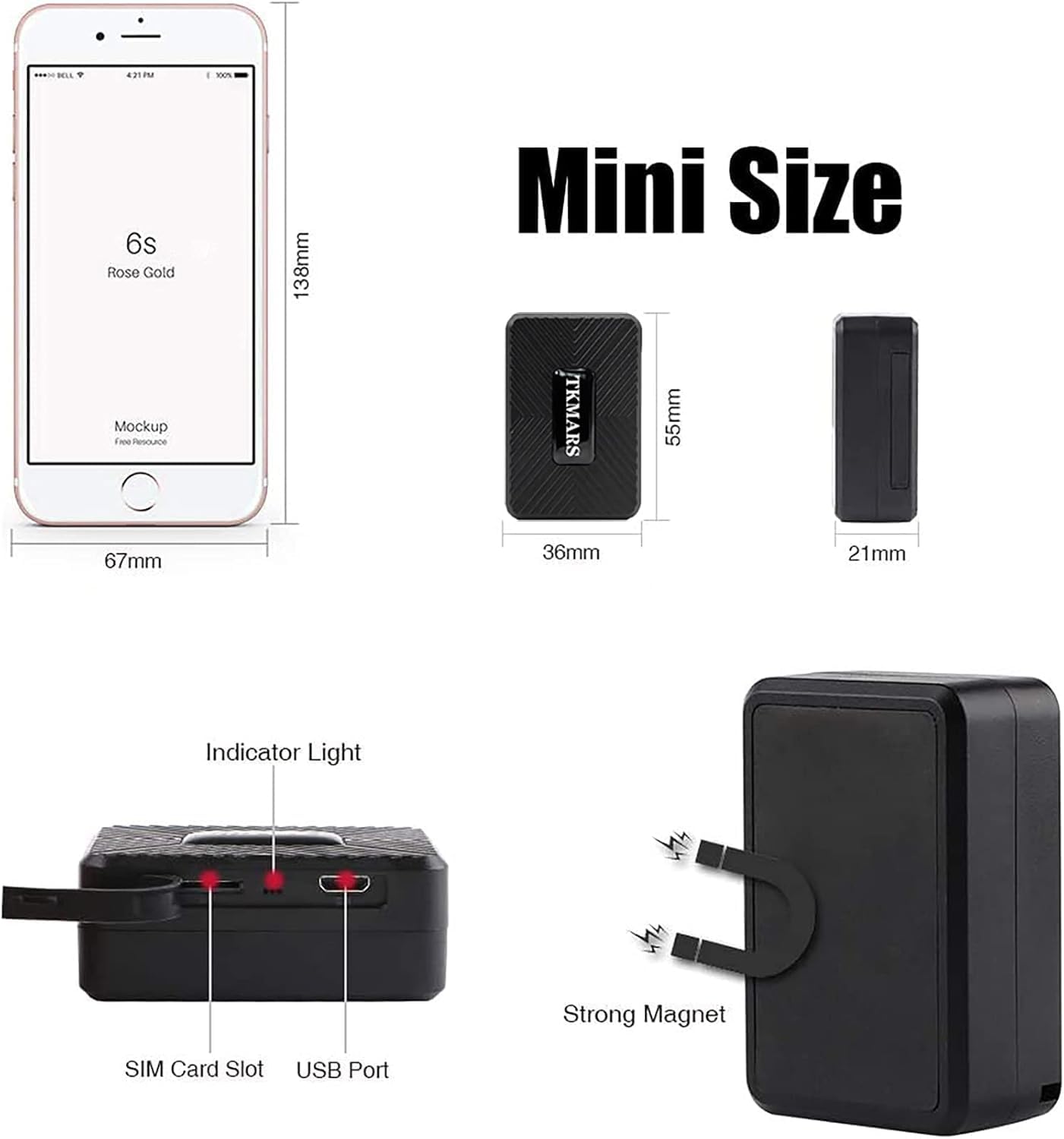 Localizador GPS 4G Mini sin Suscripción ni Cuotas, Seguimiento en Tiempo Real con App Gratis, Imán Potente, Resistente al Agua para Coche, Niños y Mascotas
