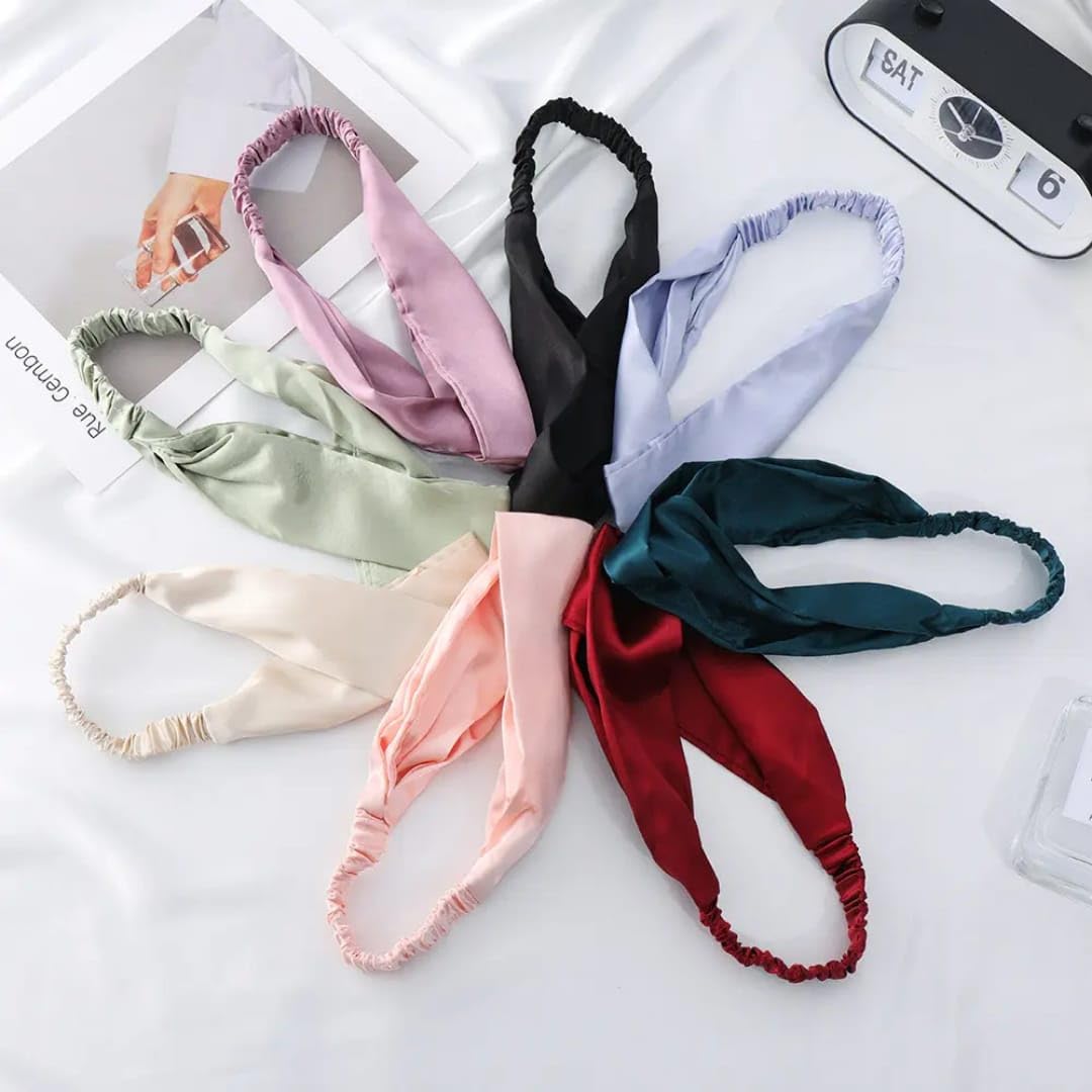 H-Style Store 3 Pcs Headbands for Women, Twisted Cross Elastic Head Bands Yoga Workout Headband Non-Slip Sweat Soft Headbands Solid Color Simple Versatile Hair Accessory Hairbands-image-25