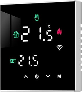 Beok Smart WiFi Thermostat Programmierbar Kesselthermostat für Wasser-/Gasboilerheizung Raumthermostat Fußbodenheizung Kompatibel mit Alexa, Google Home 3A TGW60B-WIFI-WPB Schwarz
