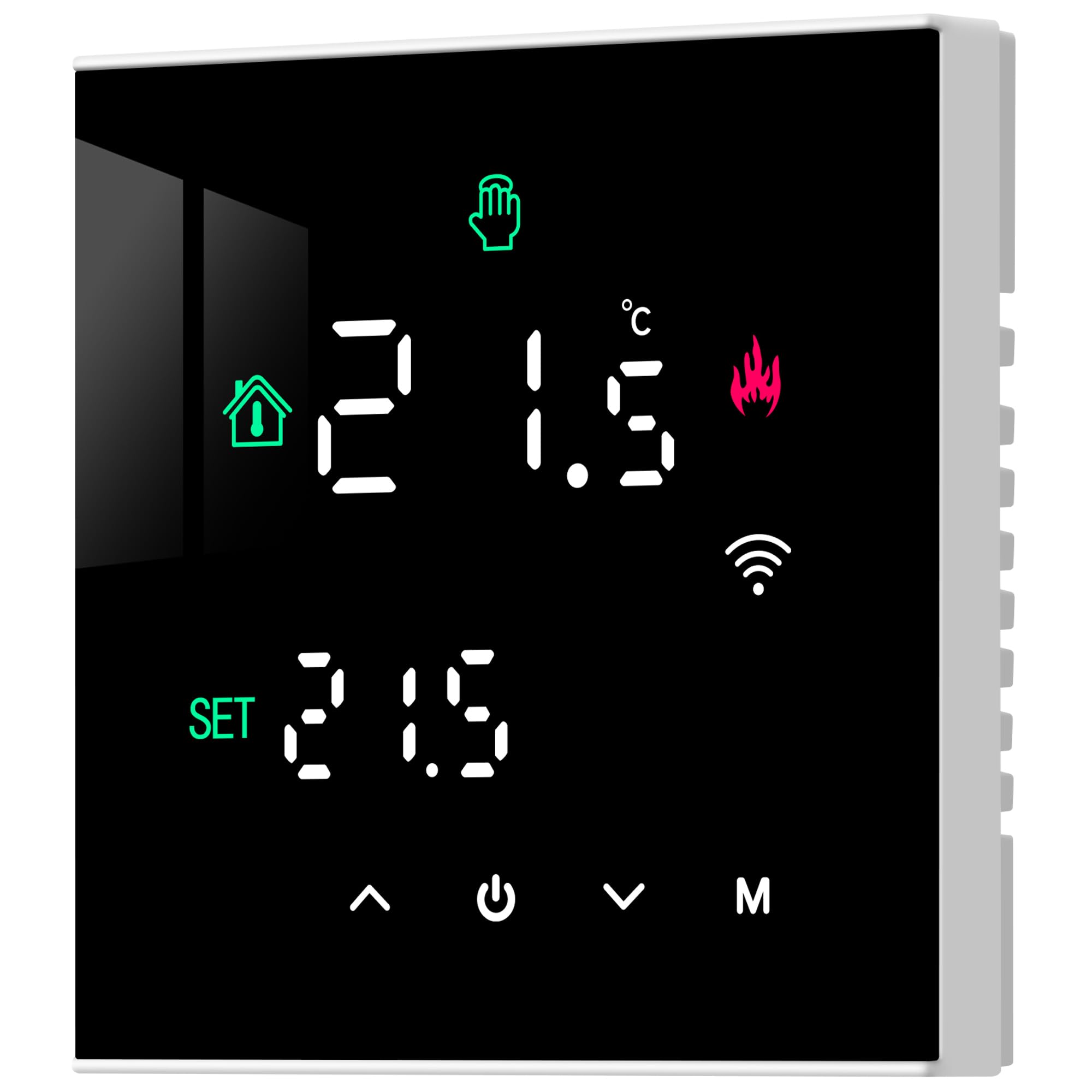 BEOK CONTROLS Beok Smart WiFi Thermostat Programmierbar Kesselthermostat für Wasser-/Gasboilerheizung Raumthermostat Fußbodenheizung Kompatibel mit Alexa, Google Home 3A TGW60B-WIFI-WPB Schwarz