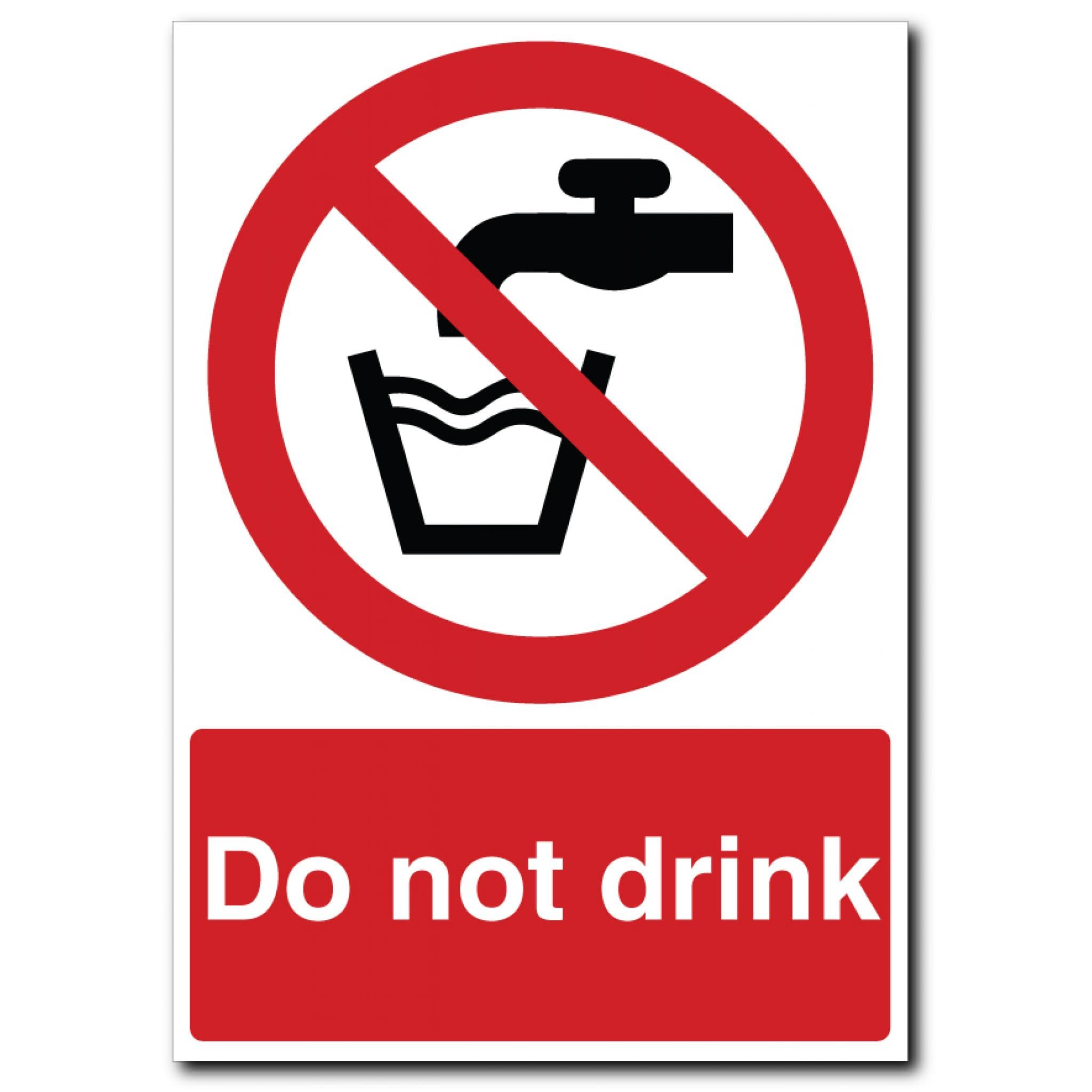 Do Not Drink Prohibition Sign, 12x8 Inch Metal Tin Sign, Health and Safety Reminder for Public Water Areas