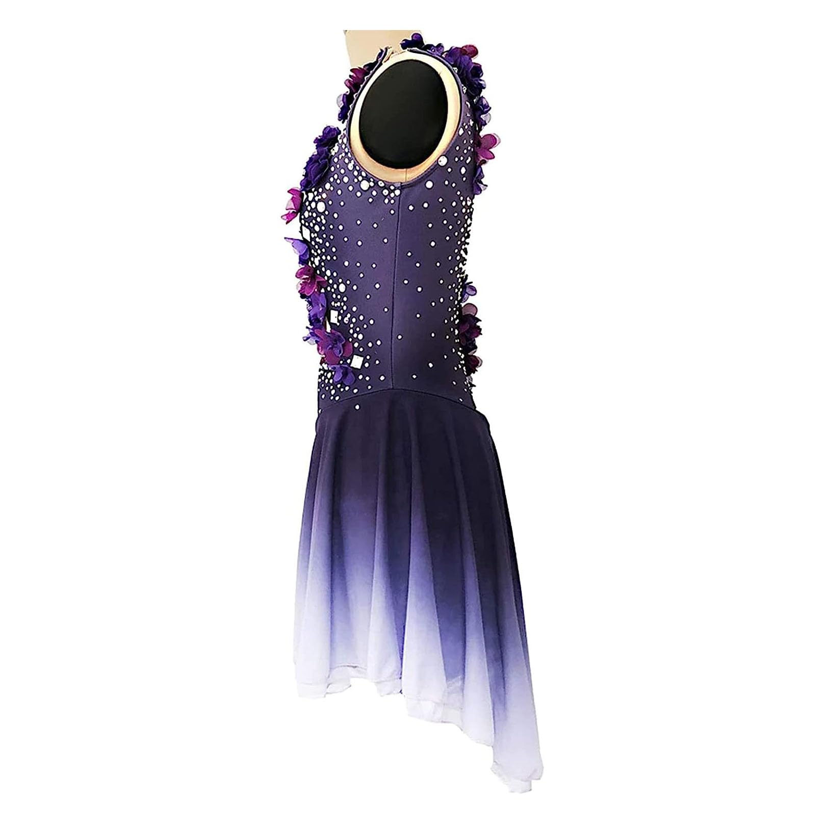 Abiti da Pattinaggio sul Ghiaccio Costumi da Competizione Balletto Tintura Halo Donne Gonna Prestazione Sport Invernali Abito da Pattinaggio Artistico per Ragazze