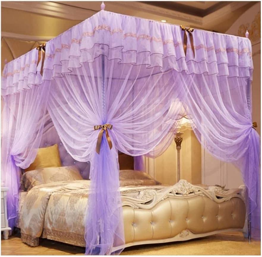 Moustiquaire de lit adulte violette pour une chambre de princesse romantique