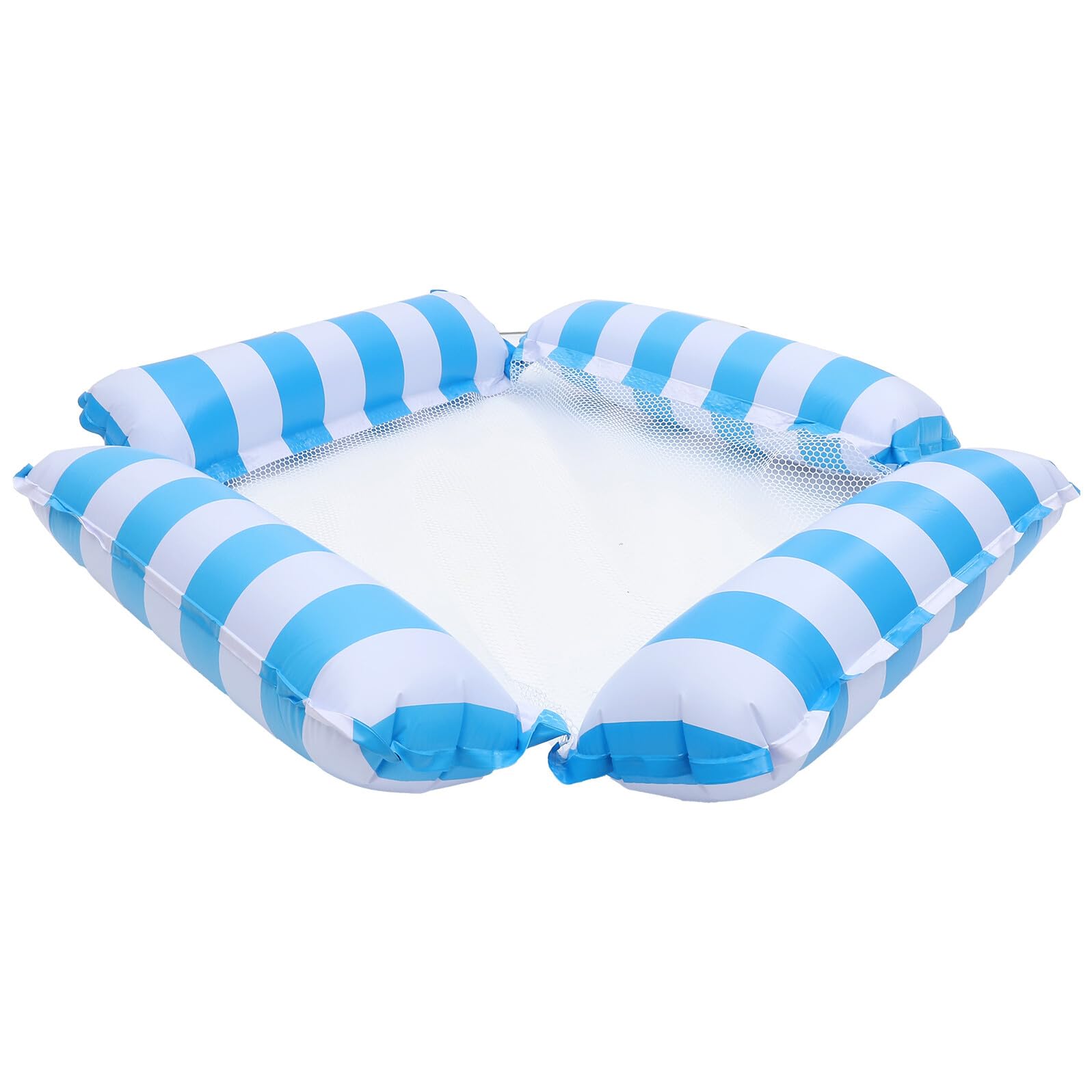Matelas gonflable piscine rayé bleu ergonomique anti bascule - 8