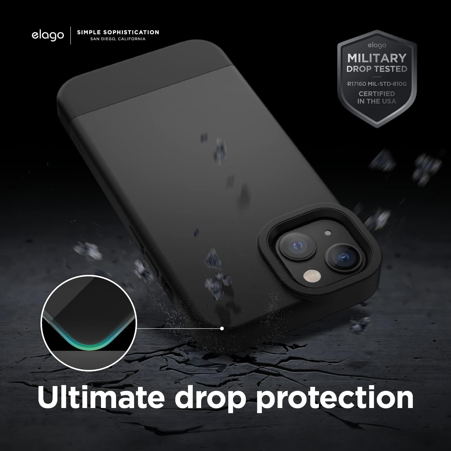 elago Glide Armor Case Designed for iPhone 13 Case, Drop Protection, Shockproof Protective TPU Cover, Upgraded Shockproof, Mix and Match Parts, Enhanced Camera Guard [Clear/Rose Gold]