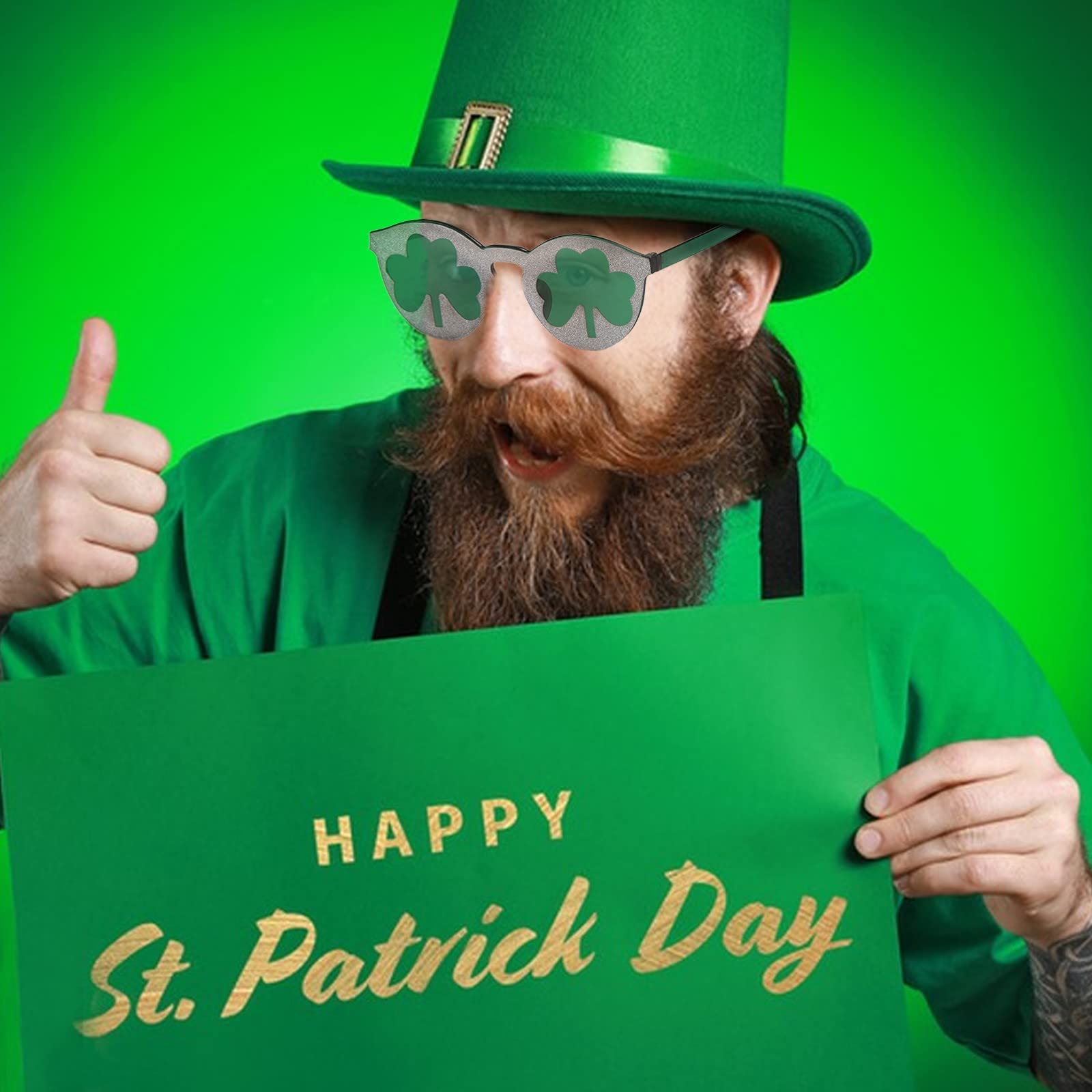 Occhiali da sole trifoglio verde per il di San Patrizio Costume per