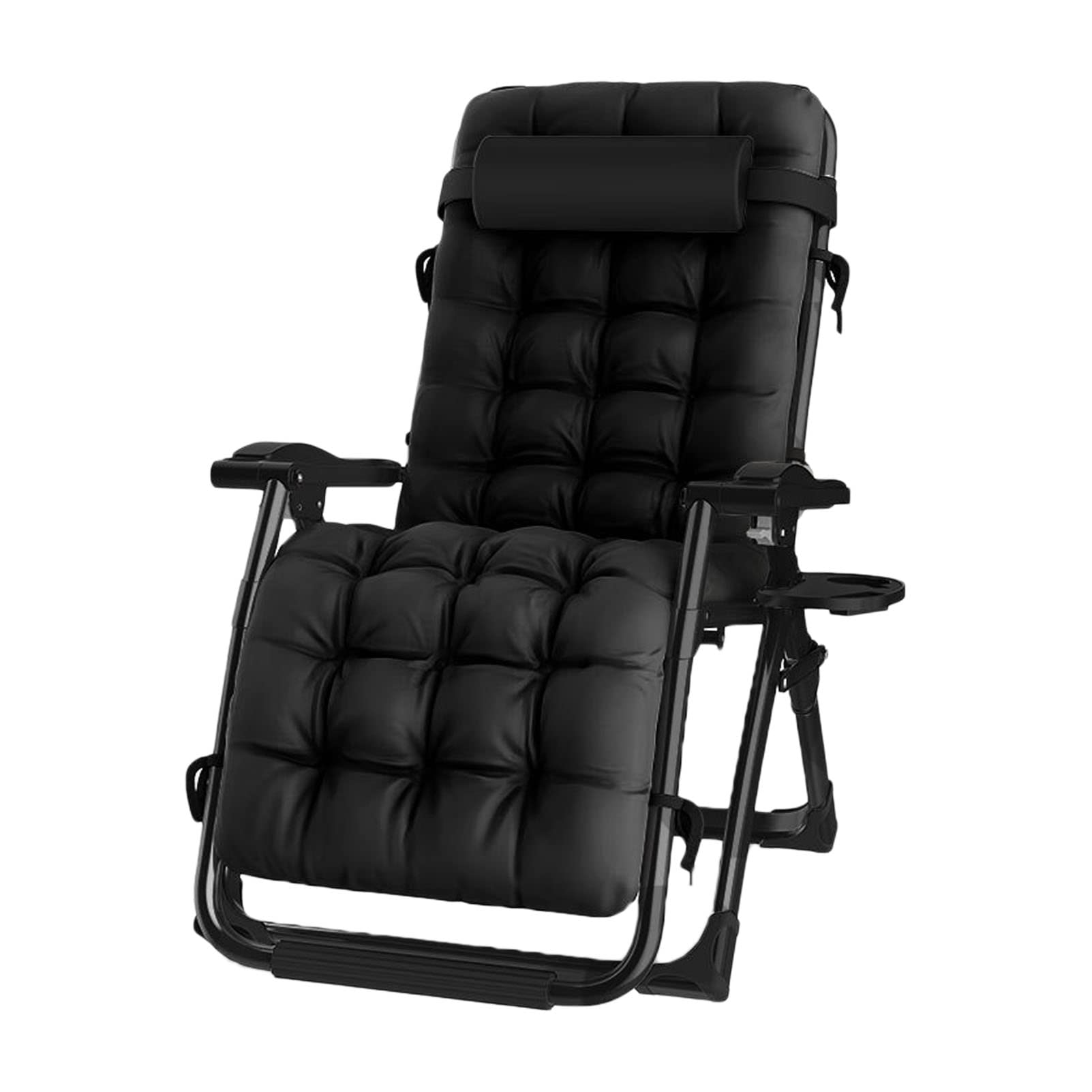 Chaise longue confortable et stable avec assise extra large de 72 cm pliable