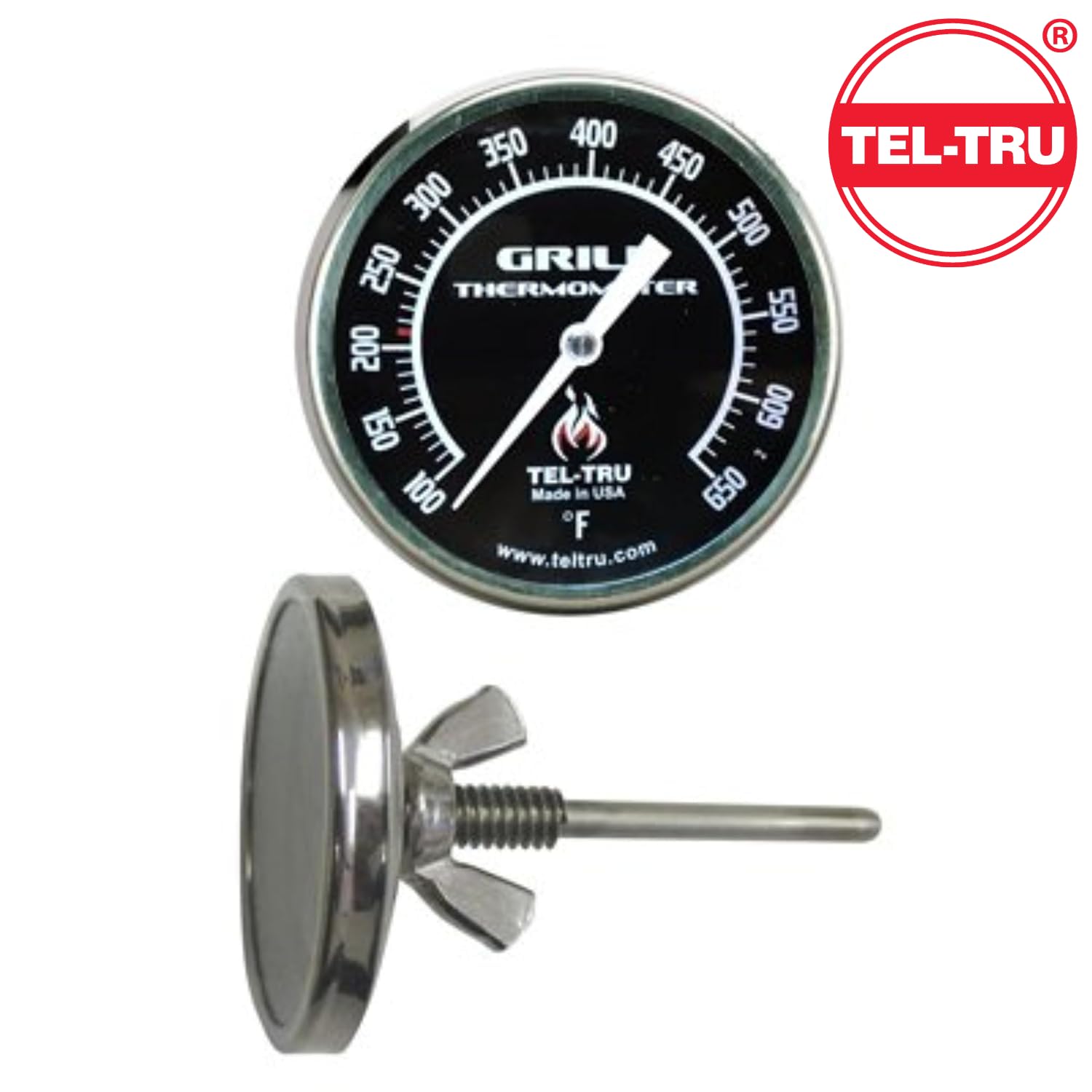 Tel-Tru Termometr do grilla BQ225, tarcza 2" i trzpień 2"